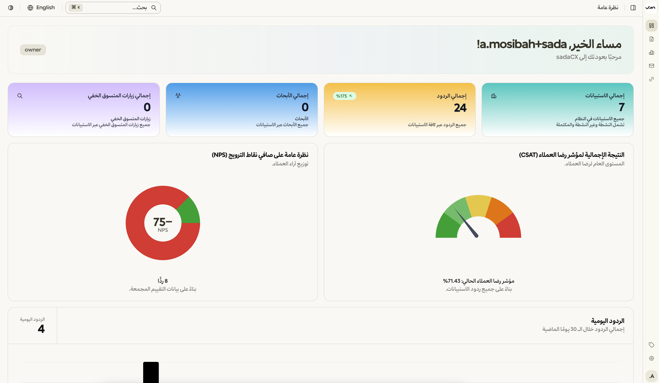Sadaa Dashboard Interface